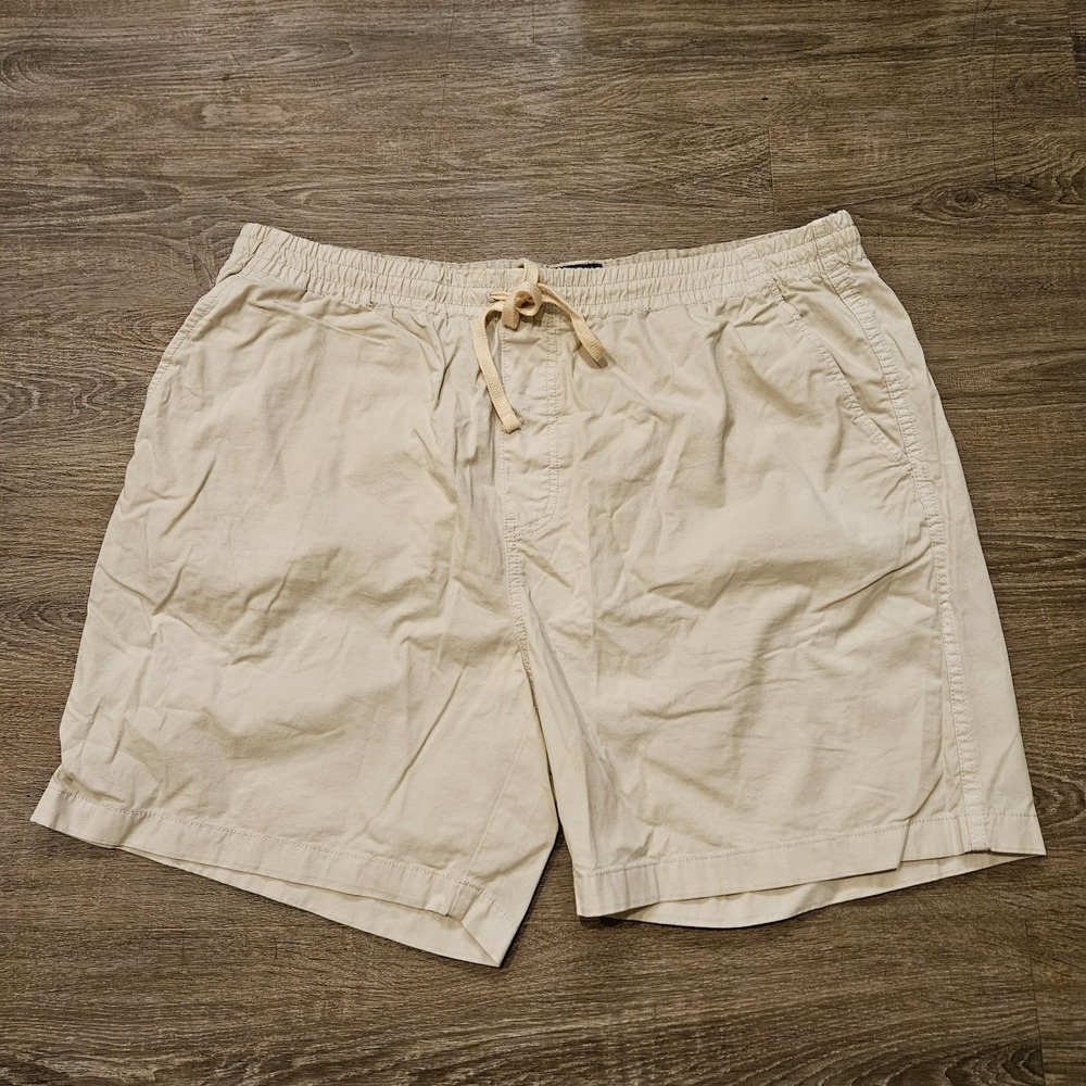 J.Crew Mens XL 6" Dock Shorts Stone Beige Stretch Cotton Drawstring